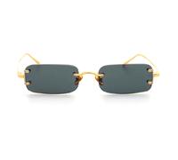 Rectangular sunglasses- yellow gold/green lens - female - Linda Farrow - Sunglasses - Yellow - 58 MM - Accessories 58 MM