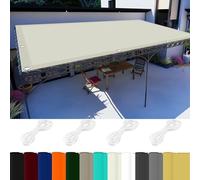 Rectangular Sunshade for Garden & Balcony 1x6m, 98% UV Protection, Durable Square with Grommets & Cord, Ideal for Patio, Camping, Ivory Color
