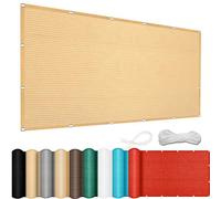 Rectangular Sunshade Sail 145x600 cm HDPE Weatherproof & Breathable Includes Ties UV Protection for Balcony & Garden Cream Color - Outdoor Shade Solution