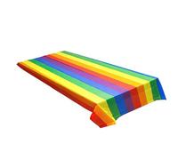Rectangular Table Birthday Covers - Rainbow Table Sheet, Festive Theme Decoration | Color Tablecloth 54x108 Inch, Theme Celebration Supplies for