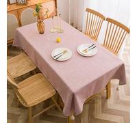 Rectangular Tablecloth, 132x200CM, Cotton Linen Blend, Rose, Modern Simple Design, Stain Resistant, Ideal for Picnics & Dining, Easy Care, Durable