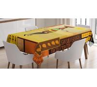 Rectangular Tablecloth African Pattern Extra Large Table Cloth Cover 140x240 cm Africa Wipe Clean Polyester Fabric, 3D Table Protector for Kitchen Dining Party 55x94 in a/3087