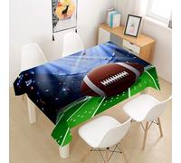 Rectangular Tablecloth American Football Large Table Cloth Cover 140x220 cm Soccer Stadium Wipe Clean Polyester Fabric, 3D Table Protector for Kitchen Dining Party 55x86 in a/3216