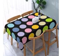 Rectangular Tablecloth Cute Polka Dots Extra Large Table Cloth Cover 140x240 cm Dots Wipe Clean Polyester Fabric, 3D Table Protector for Kitchen Dining Party 55x94 in a/5467
