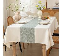 Rectangular Tablecloth, Linen Tablecloth, Featuring Advanced Waterproof Technology, Suitable for Restaurants, Farmhouses, Christmas, Holidays, and Outdoor Use(Green,140x200cm/55.1x78.7in)