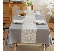 Rectangular Tablecloth, Linen Tablecloth, Featuring Advanced Waterproof Technology, Suitable for Restaurants, Farmhouses, Christmas, Holidays, and Outdoor Use(Grey,100x160cm/39.3x62.9in)