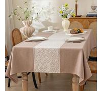Rectangular Tablecloth, Linen Tablecloth, Featuring Advanced Waterproof Technology, Suitable for Restaurants, Farmhouses, Christmas, Holidays, and Outdoor Use(Brown,100x160cm/39.3x62.9in)