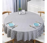 Rectangular Tablecloth, Printed, Stain-Resistant, Heat-Resistant, Waterproof, Long-Lasting, Grey, Round, 120cm Diameter - Perfect for Dining Room and Events