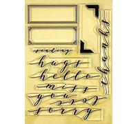 Rectangular Tags Sending Hugs Hello Miss You Sorry Thanks Aphabets Dies and Stamp Sets for Card Making Metal Cutting Dies Match Clear Rubber Stamp for DIY Scrapbooking Paper Crafting Handmade Crafts