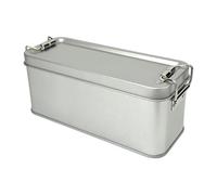 Rectangular Tin Food Jar - Small Metal Storage Box With Lid, Silver Tin Plated Container | Lightweight Reusable Design, Neat Organization Solution for Cookies Candies Pineapple Cakes