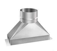 Rectangular To Round Duct, 1 Pack Transition Microwave Vent Kit, Galvanized Steel HVAC Fitting, Smooth Airflow For Exhaust Fan Dryer Hood(4inch)