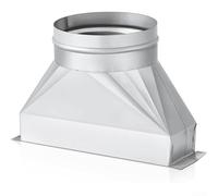 Rectangular To Round Duct, 1 Pack Transition Microwave Vent Kit, Galvanized Steel HVAC Fitting, Smooth Airflow For Exhaust Fan Dryer Hood(6inch)