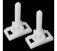 Rectangular Toilet Seat Hinge Bolt Screw FMHXG 2PCS 4.5x2.4x6.1cm White Plastic Toilet Seat Cover Hinge Blind Hole Rectangular Bolts with Nuts Washers
