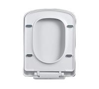 Rectangular Toilet Seat Soft Close Square Toilet Seats Quick Release Loo Seat Easy Cleaning,Top Fixing & Adjustable Hinges,White Plastic Seat Cover,04f
