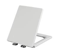 Rectangular Toilet Seats, Soft Close Square Toilet Seat Quick Release Top Fix Adjustable Hinges, PP Plastic, Easy Clean, White,36.5 * 45cm