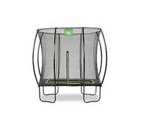 Rectangular Trampoline 5x7ft with Safety Net - EXIT Silhouette - Compact Outdoor Garden Trampoline for Kids & Toddlers - Feet Safety System - TUV Tested CE Certified - Black