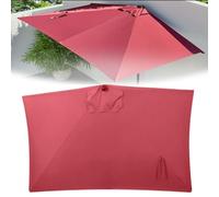 Rectangular Umbrella Replacement Canopy, 5 Rib UV-Resistant Fabric for Patio & Courtyard, Burgundy 2x1m (6.5'x3.3') Cover for Wall Umbrella.