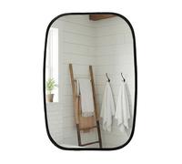 Rectangular Wall Mirror 42x29cm Self-Adhesive Slim Black PVC Frame Wall Mount Glass Vanity Mirror for Bathroom, Bedroom, Living Room, Entryway (BlackMirrorB)