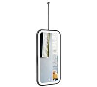 Rectangular Wall Mirror Decorative Mirrored Glass Vanity with Metal Framed, Ceiling-Mounted Mirror Lighted Hanging Mirrors for Bathroom Living Room(50cmx60cm)
