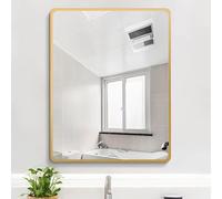 Rectangular Wall Mirror with Aluminum Frame Decorative Corner Mirror for Living Room Entryway HallwayGold Finish 30x40cm Available in 60x80 70x90 100x80 120x80 Sizes