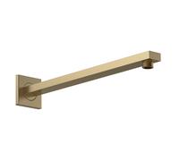 Rectangular Wall Mount Shower Arm - Brushed Brass - 360mm
