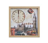 Rectangular Wall Painting with Clock - Creative Retro Canvas Painting Ticking Art Painting Wall Clock for Bedroom Living Room School Home Decor (London Big Ben Clock)