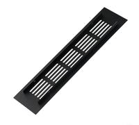 Rectangular Wall Vent Grille 50x200mm Fly Screen(50x250mm) | 50x150mm size, insect mesh included, aluminium alloy, black finish, wardrobe ventilation