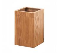 Rectangular Waste Bin Trash Can Wastebasket Garbage Bin With Inner Frame To Hold Bag And Outer Lid Wood Composite Board Minimalist Look Suitable for, Natural Wood, Square