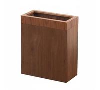 Rectangular Waste Bin Trash Can Wastebasket Garbage Bin With Inner Frame To Hold Bag And Outer Lid Wood Composite Board Minimalist Look Suitable for, Walnut, Rectangle