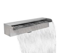 Rectangular Waterfall Pool Fountain Stainless Steel 150cm with Plug vidaXL