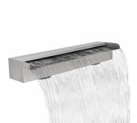 Rectangular Waterfall Pool Fountain Stainless Steel 150cm with Plug vidaXL