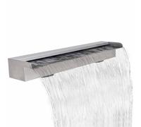 Rectangular Waterfall Pool Fountain Stainless Steel 150cm with Plug vidaXL