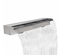 Rectangular Waterfall Pool Fountain Stainless Steel 150cm with Plug vidaXL