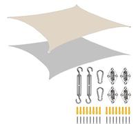 Rectangular Waterproof Garden Shade Sail UV Protection 95% 185g/m² Oxford Polyester Outdoor Canopy for Patio Balcony Pool - (N 6x6m)