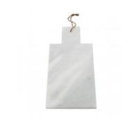 Premier Housewares Rectangular White Marble Paddle Chopping Board Strong Versatile Cutting Board Non-Stick Surface Polished Finish w40 x d18 x h1cm