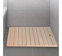 Rectangular Wooden Bath Mat,Duck Board,Spa Bamboo Bath Mat,Wooden Shower Mat,Bathtub Mats,Drying Mat,Kitchen Mat,Slatted Design,with Non Slip Feet,for Shower Doorsteps,Sauna,Tub (40x55cm/16x22in)