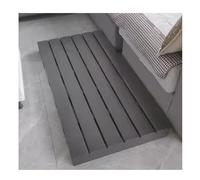 Rectangular Wooden Bath Mat for Door Sauna Spa Courtyard & Pool - Bamboo Anti-Slip Waterproof Shower Mat for Bathroom Use