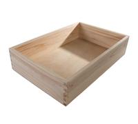 Rectangular Wooden Open Display Presentation Box | 36 x 23.5 x 7.5 cm | Fits 2x 75cl Wine Bottle | Non-lidded Container Organiser for Storage | Unpainted & Unfinished Plain Decorative Pine