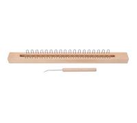 Rectangular Wooden Weaving Loom, Knitting Machine for Kids and Beginners, Hand Wool Knitting Tool with Elbow Crochet Hook for Scarves Coasters Pouches, Natural Wood Craft