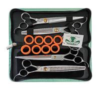 Recubay Gold Mantis Grooming Shears, 4pcs Set with Matte Deluxe 440C Stainless Steel, Professional Grooming Scissors Kit, Any Skill Level