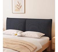 Recular Velvet Headboard Cush 180x60x6cm Black Removable Cover Striped Design Wall Mounted Upholstered Backrest Pillow for Bed and Sofa Lumbar Support.