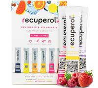 Recuperol - Hydration Drink, Variety 8 Pack - 6 Natural Flavours - Rehydration & Recovery Electrolytes - with Zinc, Vitamin C, B12, D3 & Potassium - Vegan, Sugar Free & Low Calorie