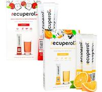 Recuperol Rehydration & Recovery Electrolytes Powder, Dehydration Supplement, 12 Sachets, Replace Electrolytes & fluids, Zinc, Vitamin C, B12, D3, Potassium, Cherry & Orange Variety Bundle