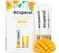 Recuperol Rehydration & Recovery Electrolytes Powder Supplement for Dehydration, 6 Sachets, Replace Mineral Salts & Fluids, Zinc, Vitamin C, B12, D3, Potassium, Natural Mango Flavour