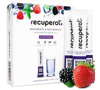 Recuperol Rehydration & Recovery Electrolytes Powder Supplement for Dehydration, Replace Electrolytes (Mineral Salts) & fluids, Zinc, Vitamin C, B12, D3, Potassium, Mixed Berry - 20 Sachets