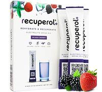 Recuperol Rehydration & Recovery Electrolytes Powder Supplement for Dehydration, Replace Electrolytes (Mineral Salts) & fluids, Zinc, Vitamin C, B12, D3, Potassium, Mixed Berry - 6 Sachets
