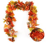 RECUTMS 2 Pack Autumn Garland 5.8Ft Leaves Fall Garland Autumn Decorations