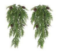 RECUTMS 2 Pcs 31.5 in Artificial Christmas Hanging Pine Swag with Pinecone | Christmas Winter Home Door Wall Freplace Decor,Never Wither or Fade,No Maintenance,Durable for Reusing & Long-lasting