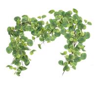 RECUTMS 2Pack Fake Big Eucalyptus Garland 5.6FT Artificial Apple Leaves Ivy Vine Greenery Faux Hanging Wreath Rattan for Home Office Wedding Garden Farmhouse Balcony Wall Window Outdoor Indoor Decor