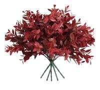 RECUTMS 6 Pcs Artificial Fall Greenery Stems 14.5" Fake Lucky Bamboo Leaves